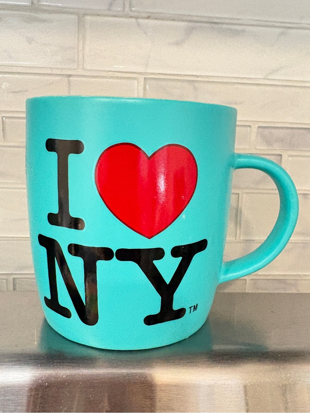 Torkia I Love New York ceramic coffee mug. Cup. Graphics. Bright.